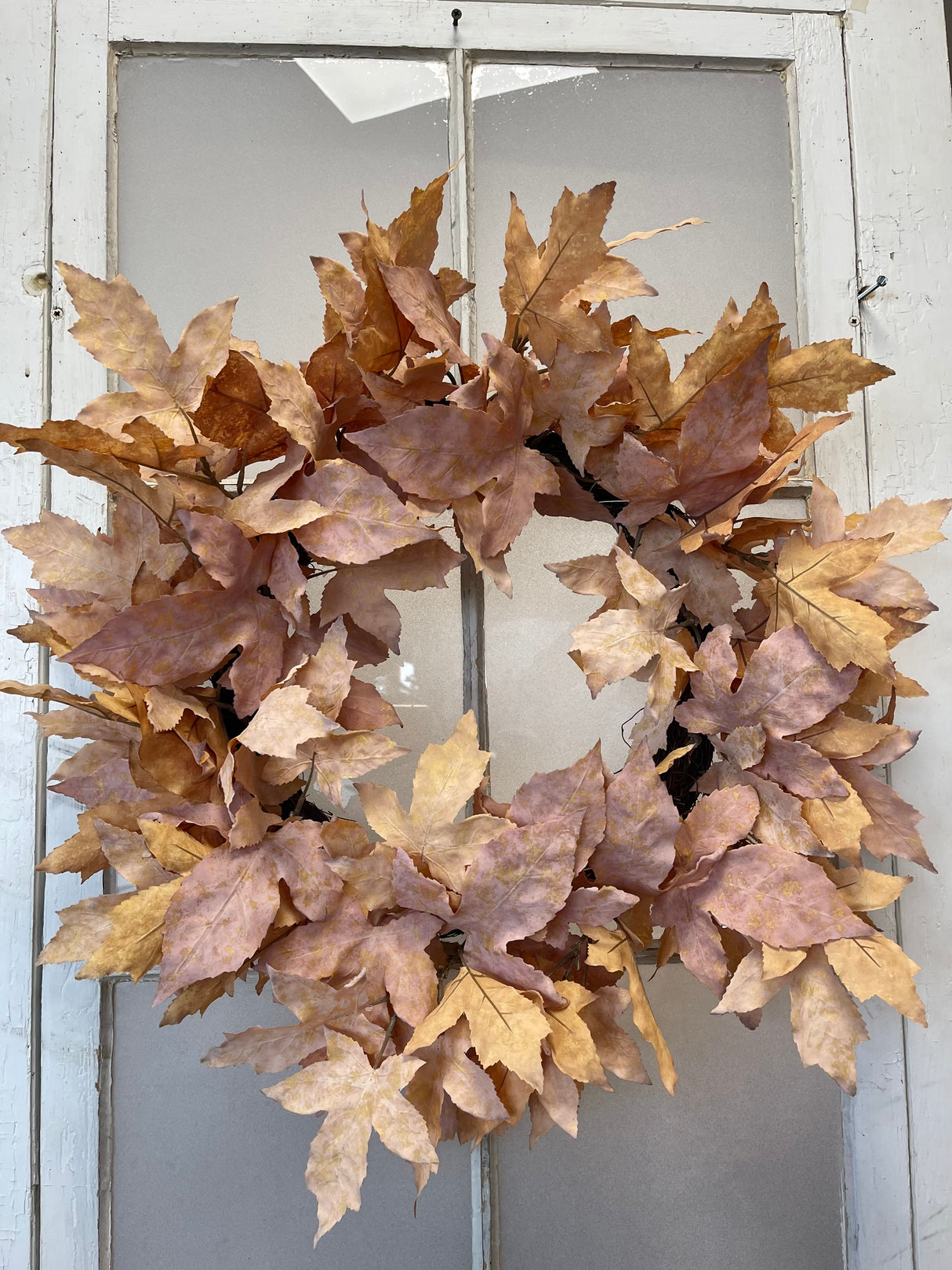 24" Tan Maple Leaf Wreath