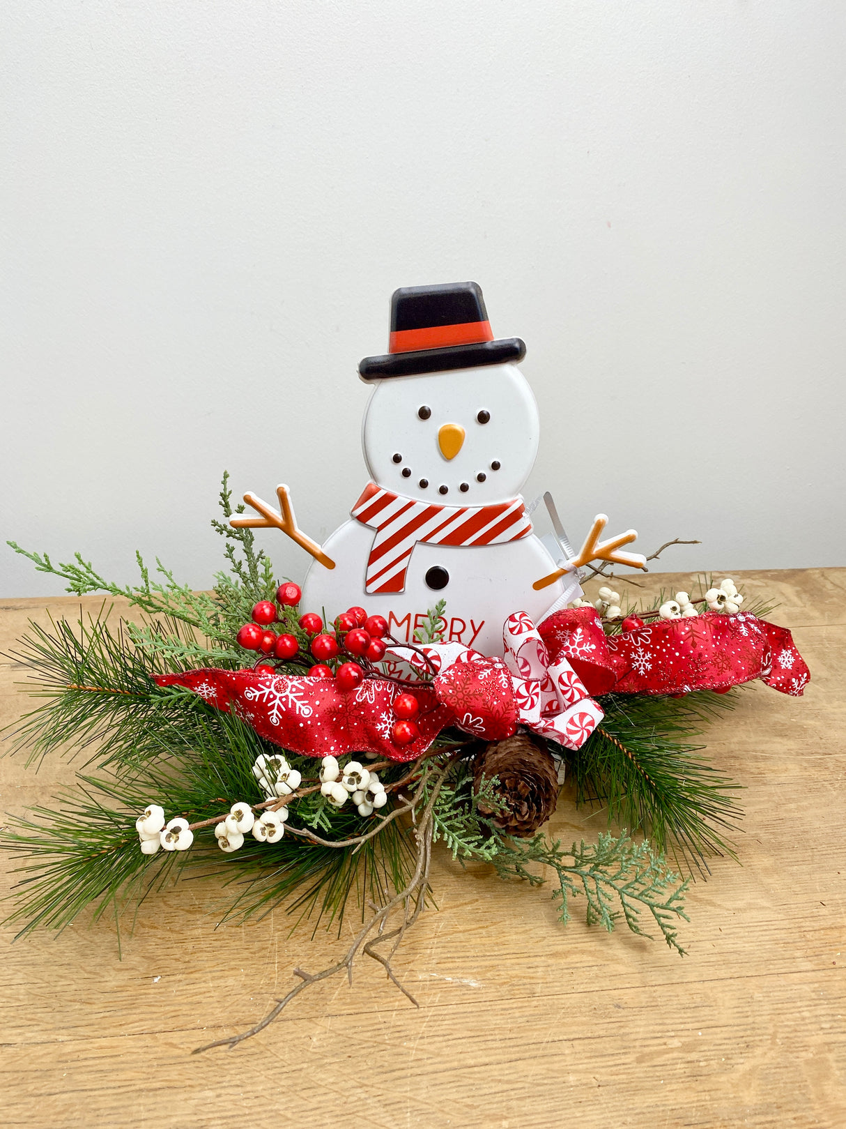 18" Merry Snowman Centerpiece