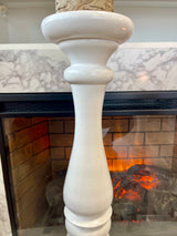 Large White Wood Candlestick