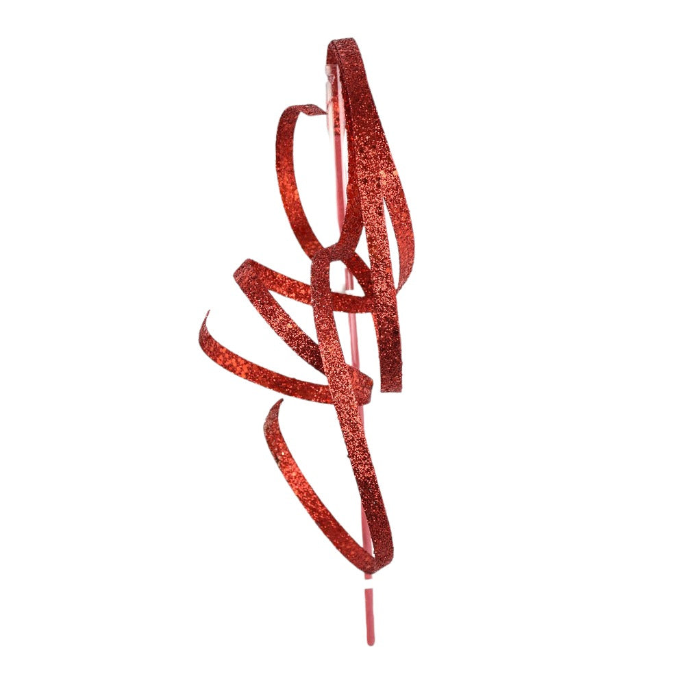 Red Glitter Spiral Ribbon Spray