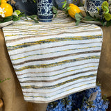Yellow & Blue Striped Table Runner