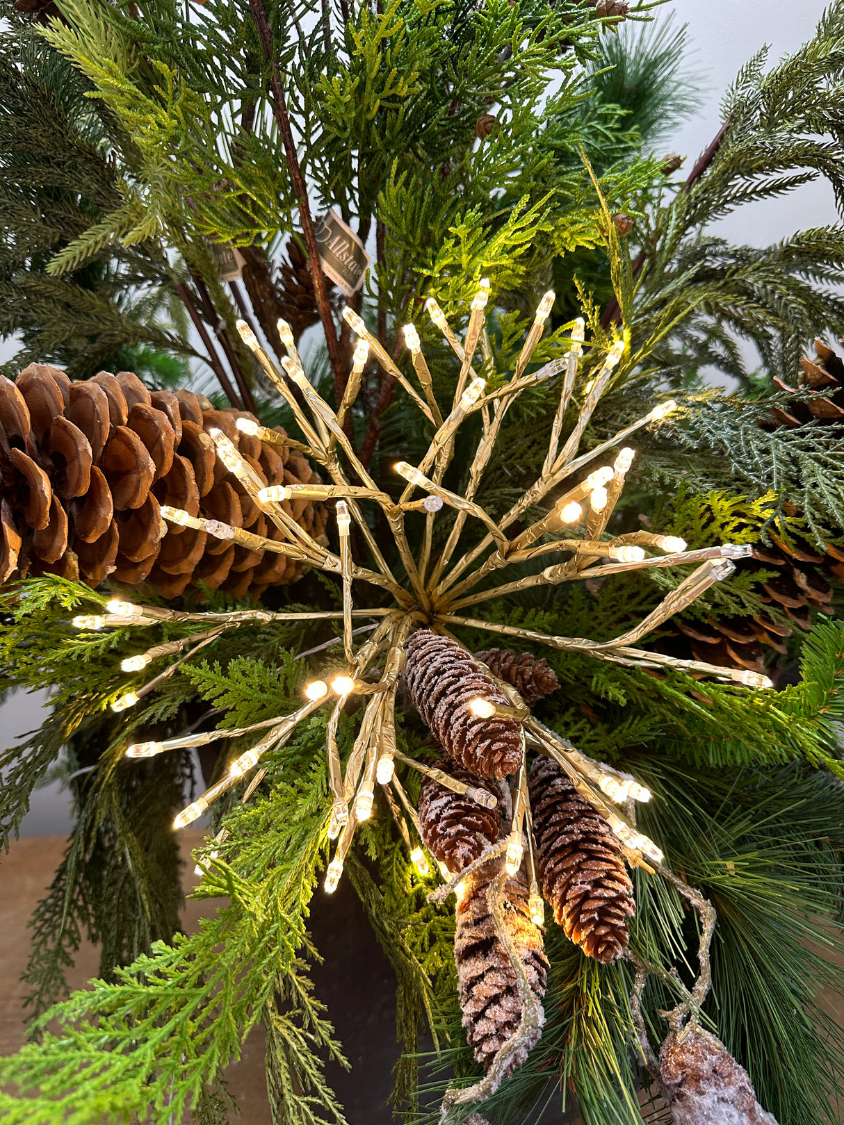 Outdoor 12" Matte Gold Shimmering Starburst