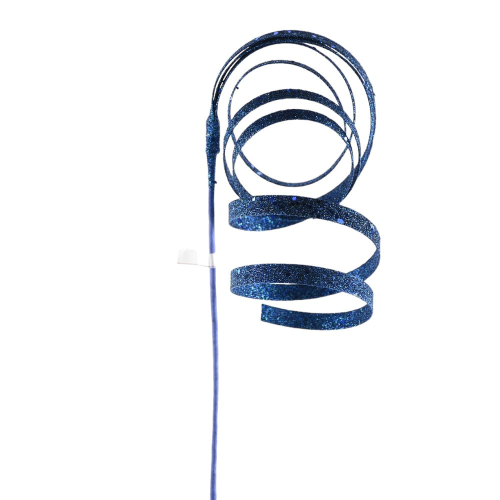 Midnight Glitter Spiral Ribbon Spray