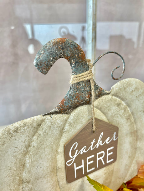 Metal Rustic Pumpkin Yard Stake -2 Styles