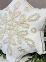 Crystal Frost Snowflake Poly Filled Throw Pillow