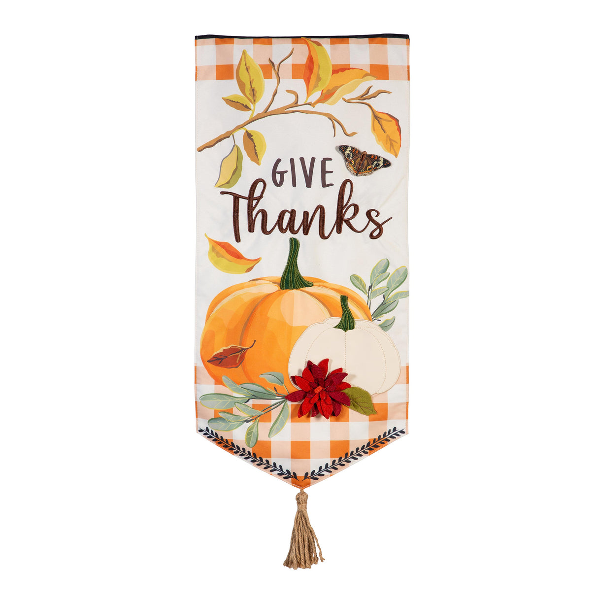 Give Thanks Pumpkins Garden Flag