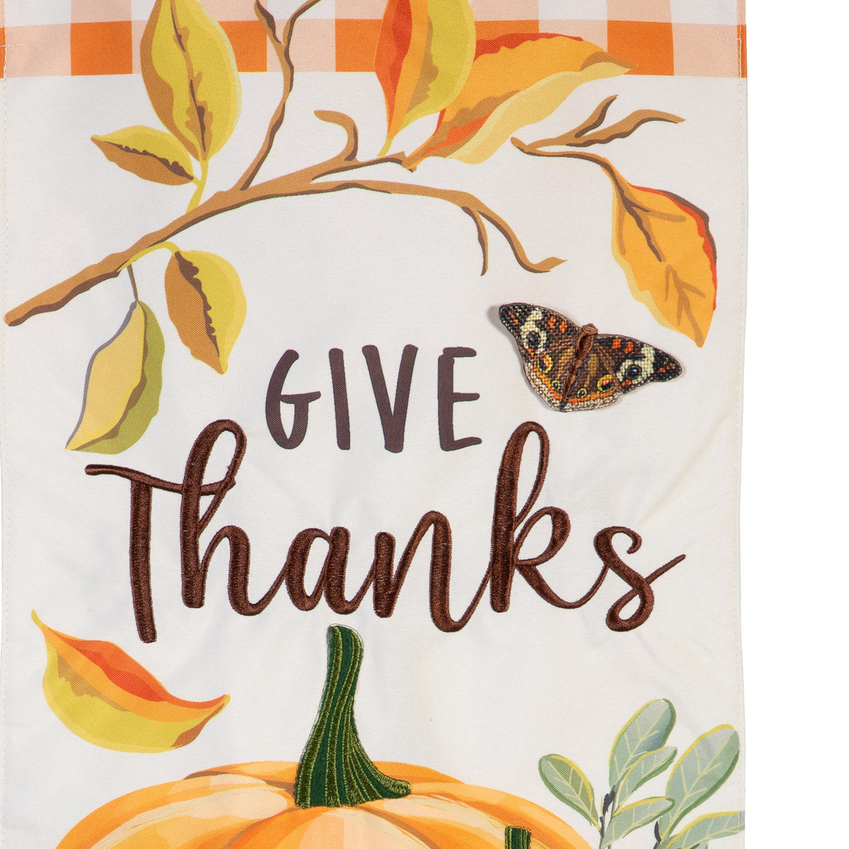 Give Thanks Pumpkins Garden Flag