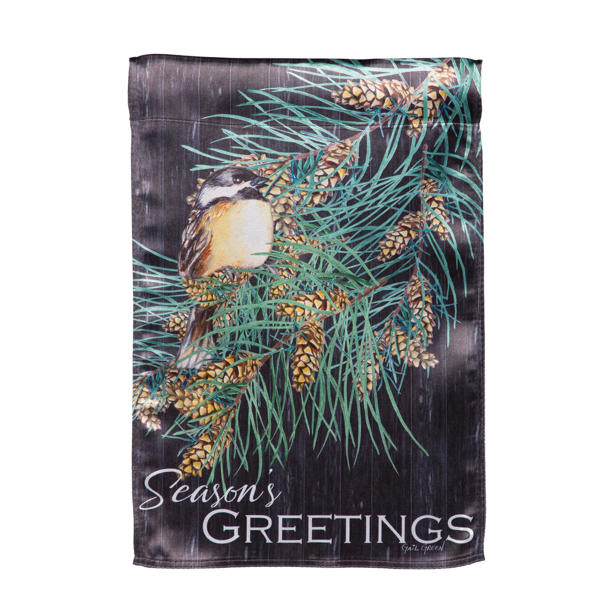 Season's Greeting Bird Lustre Garden Flag