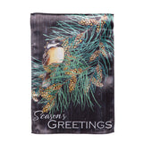 Season's Greeting Bird Lustre Garden Flag