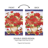 Red Geraniums Moire Garden Flag