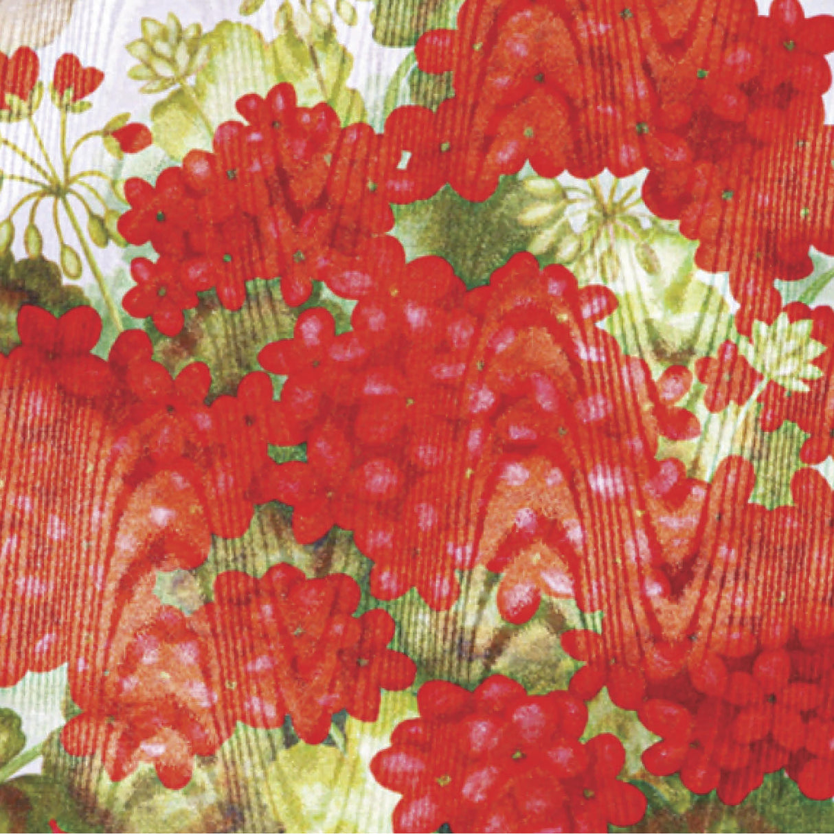 Red Geraniums Moire Garden Flag