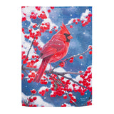 Red Cardinal Suede Garden Flag