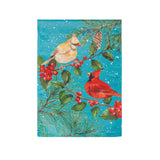 Cardinal Couple Suede Garden Flag