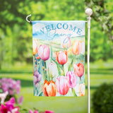 Tulip Fields Suede Garden Flag