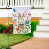 Garden Bunnies Suede Garden Flag