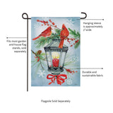 Cardinal Lantern Suede Garden Flag