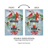 Cardinal Lantern Suede Garden Flag