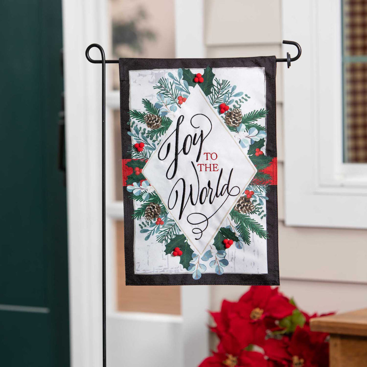 Joy to the World Linen Garden Flag