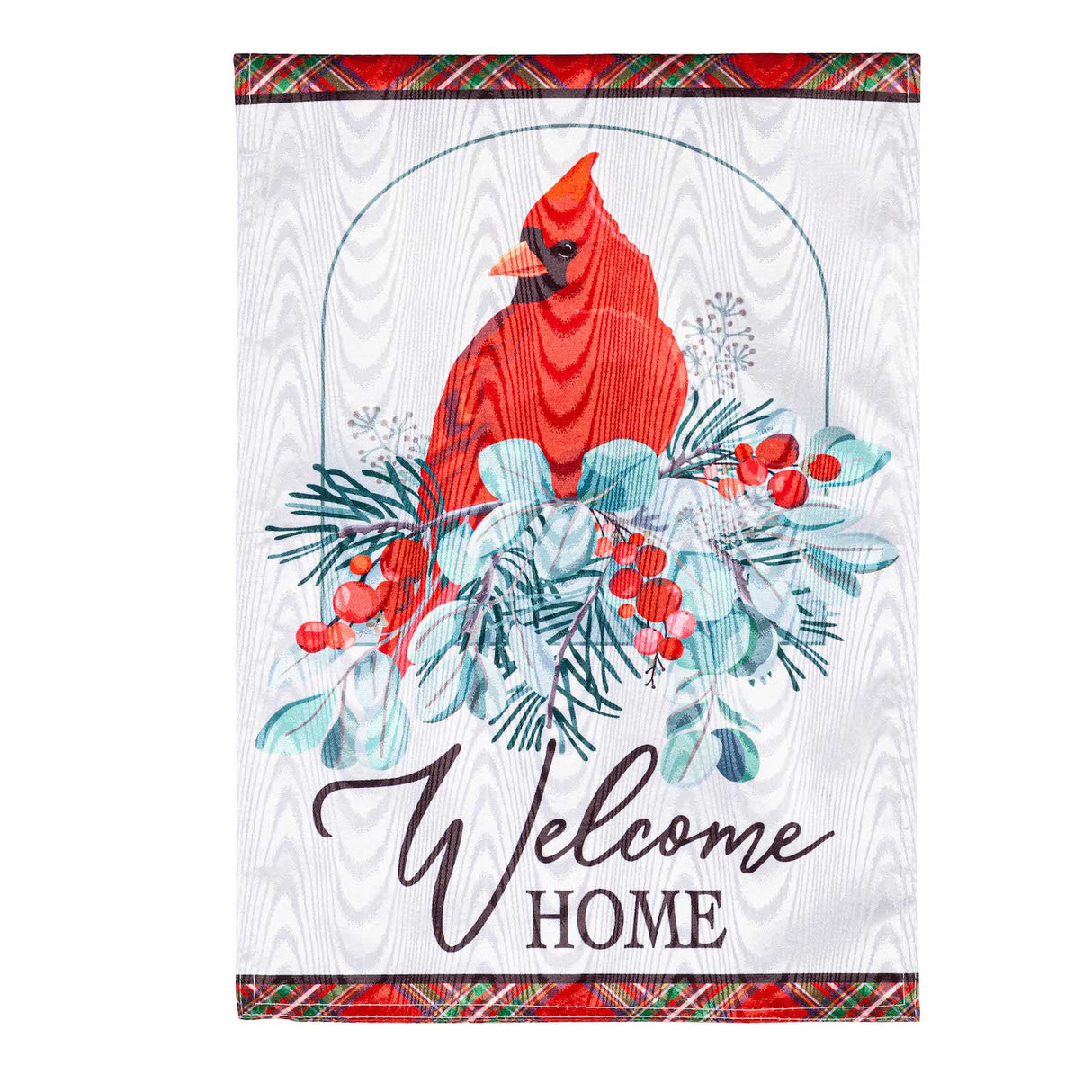 Winter Welcome Moire Garden Flag