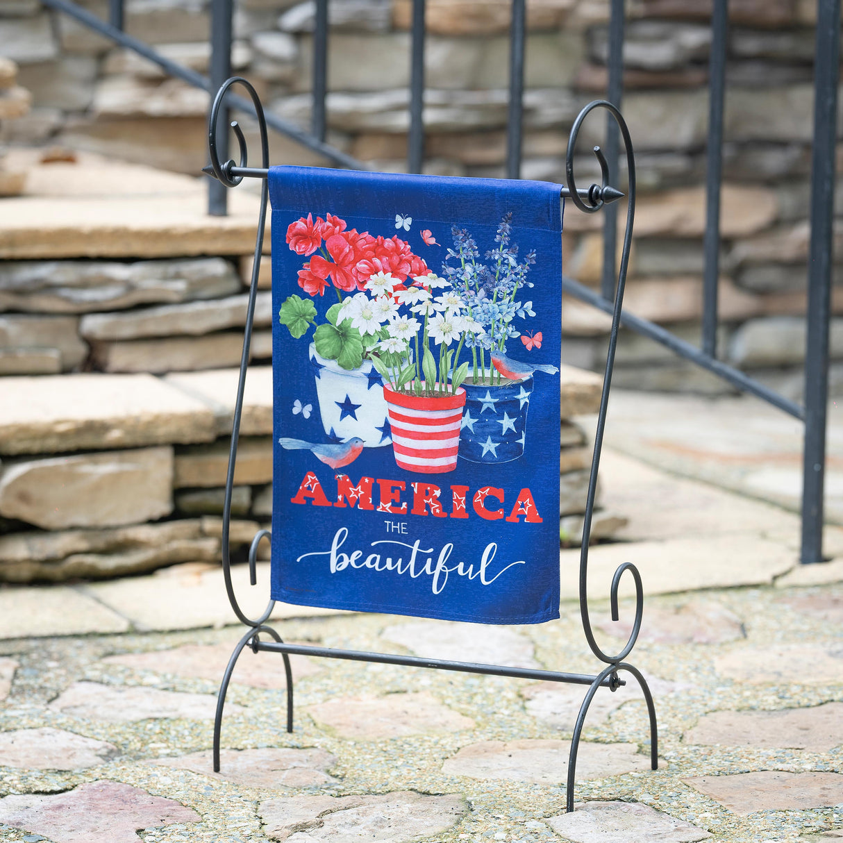 America the Beautiful Suede Garden Flag