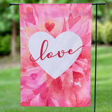 Petal Heart Valentine's Day Suede Garden Flag