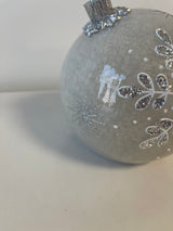 White Glass Snowflake Table Ornament