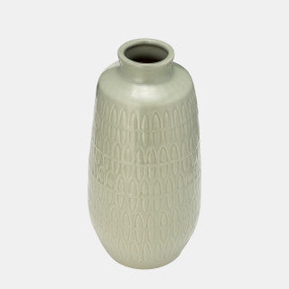 Small Cucumber Ceramic Carved Vase