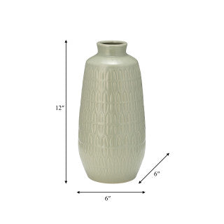 Small Cucumber Ceramic Carved Vase