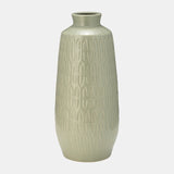 Large Cucumber Ceramic Carved Vase