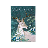 Woodland Deer Welcome Applique Garden Flag