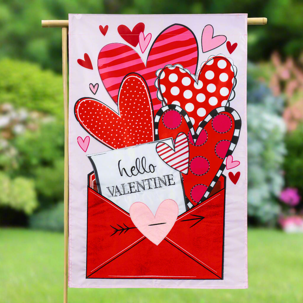 Sending Love Valentine's Day Applique Garden Flag