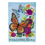 Welcome Home Butterflies Applique Garden Flag