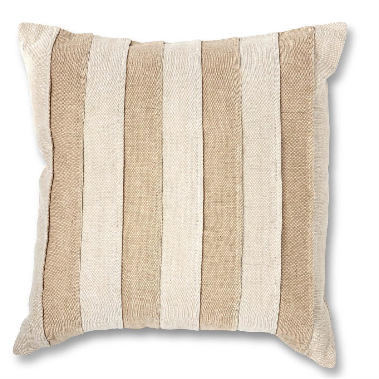 Square Natural Tan Striped Pillow