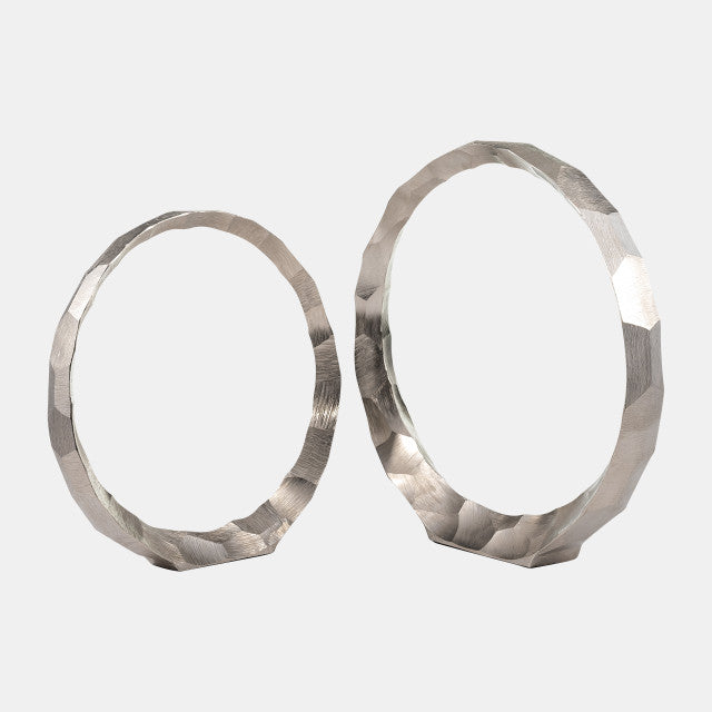 Hammered Silver Accent Ring- 2 Sizes