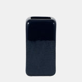 Small Navy Squared Grooved Vase