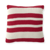 Cotton Knit Red & Cream Striped Pillow