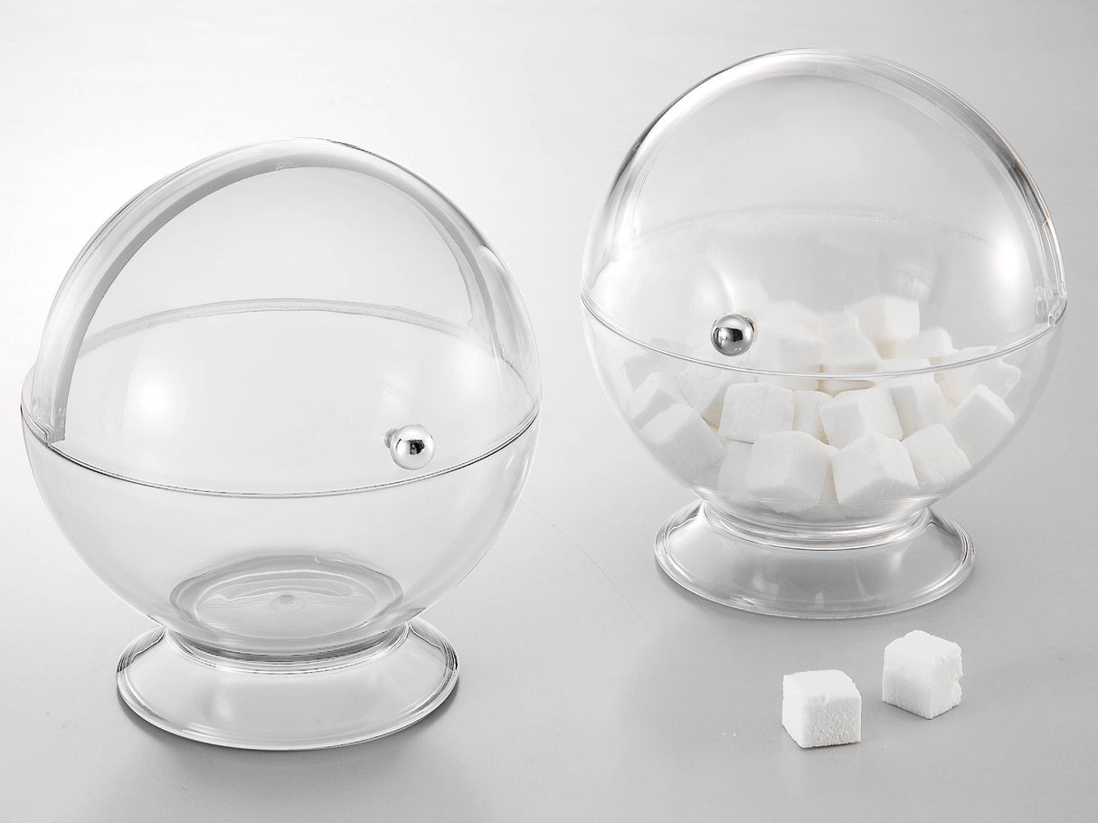 Acrylic Roll Top Serving Bowl, Clear