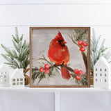 Cardinal 2 Looking Right Wood Art