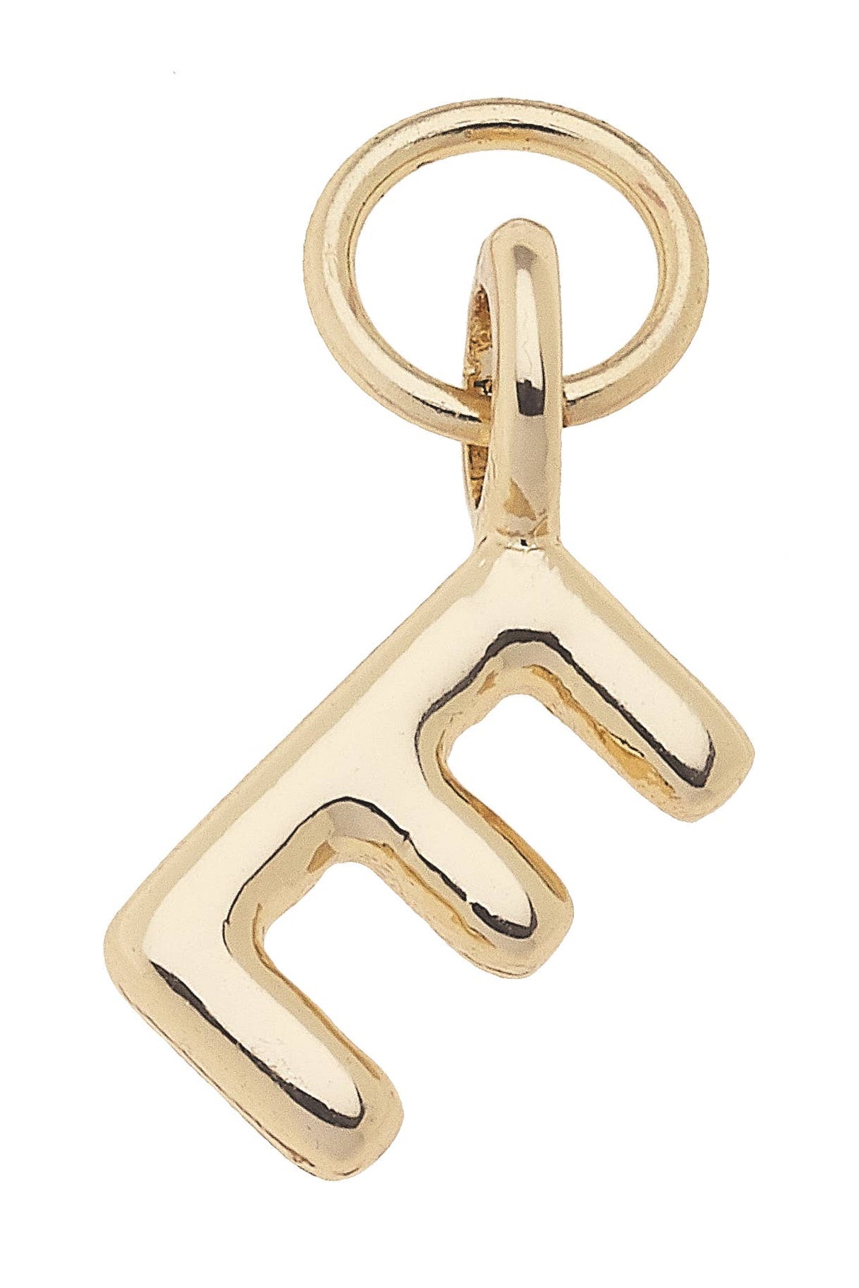 J Mini Initial Charm in Shiny Gold