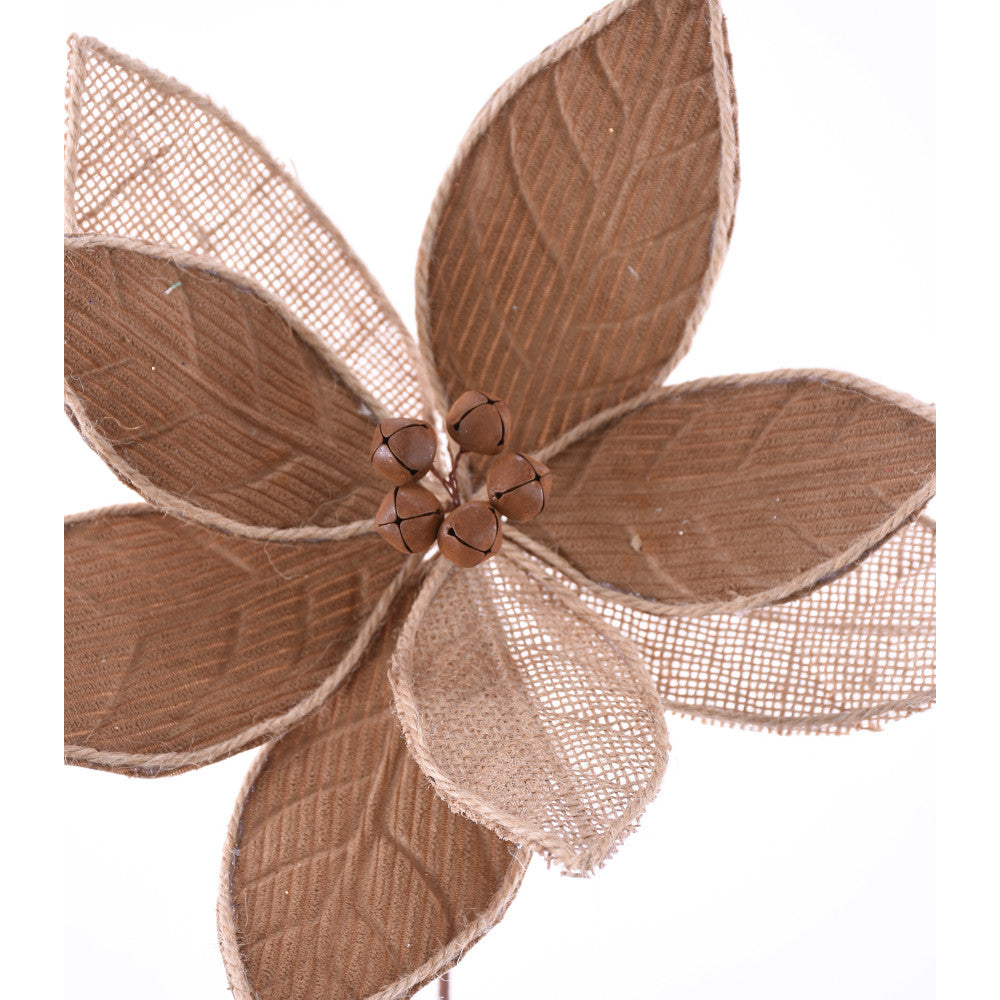 Burlap Poinsettia Pick