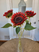 New Bloom Red Sunflower Spray