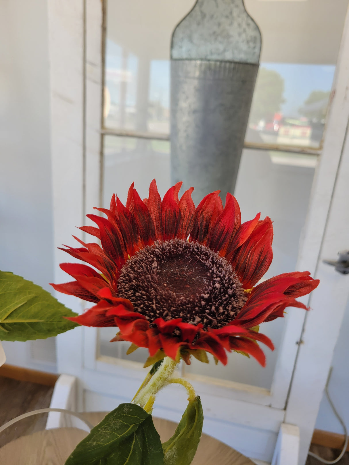 New Bloom Red Sunflower Spray