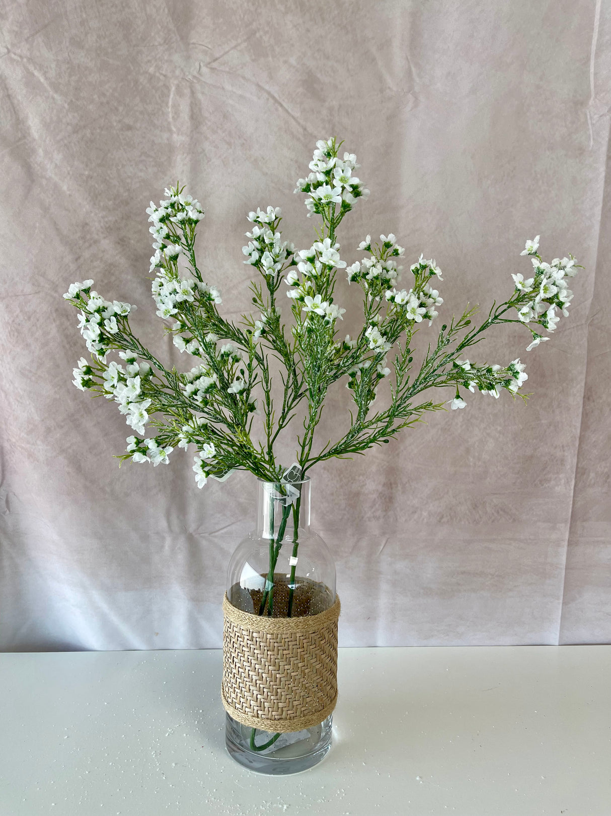 Snowed White Waxflower Spray