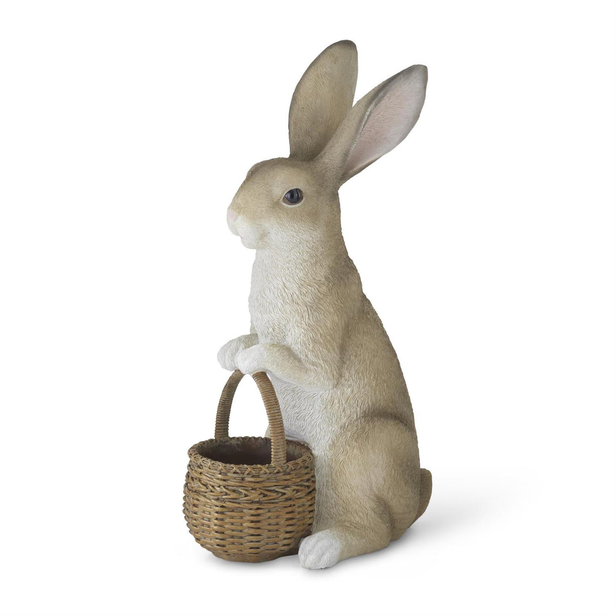 Resin Easter Bunny Holding Basket