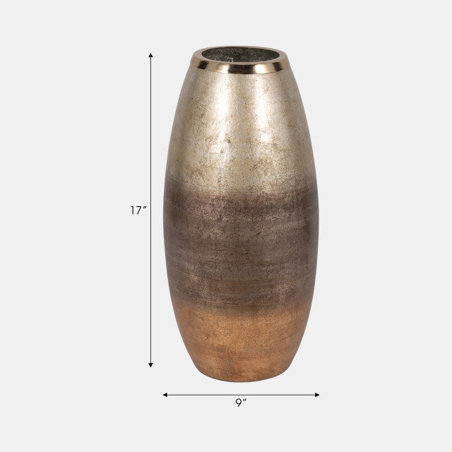 Curved Metallic Ombre Small Vase