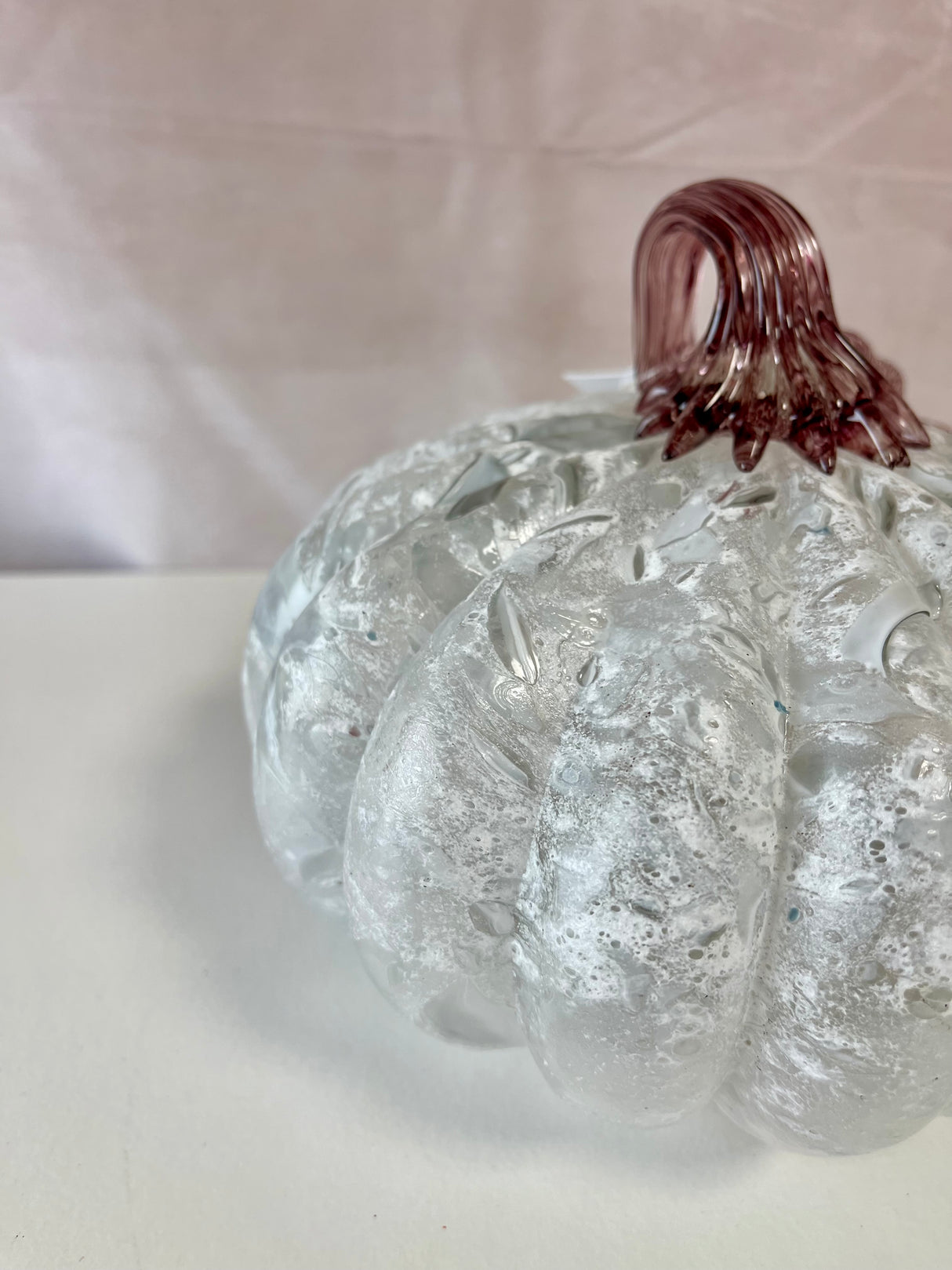 Glass Smokey Pumpkins Set of 2