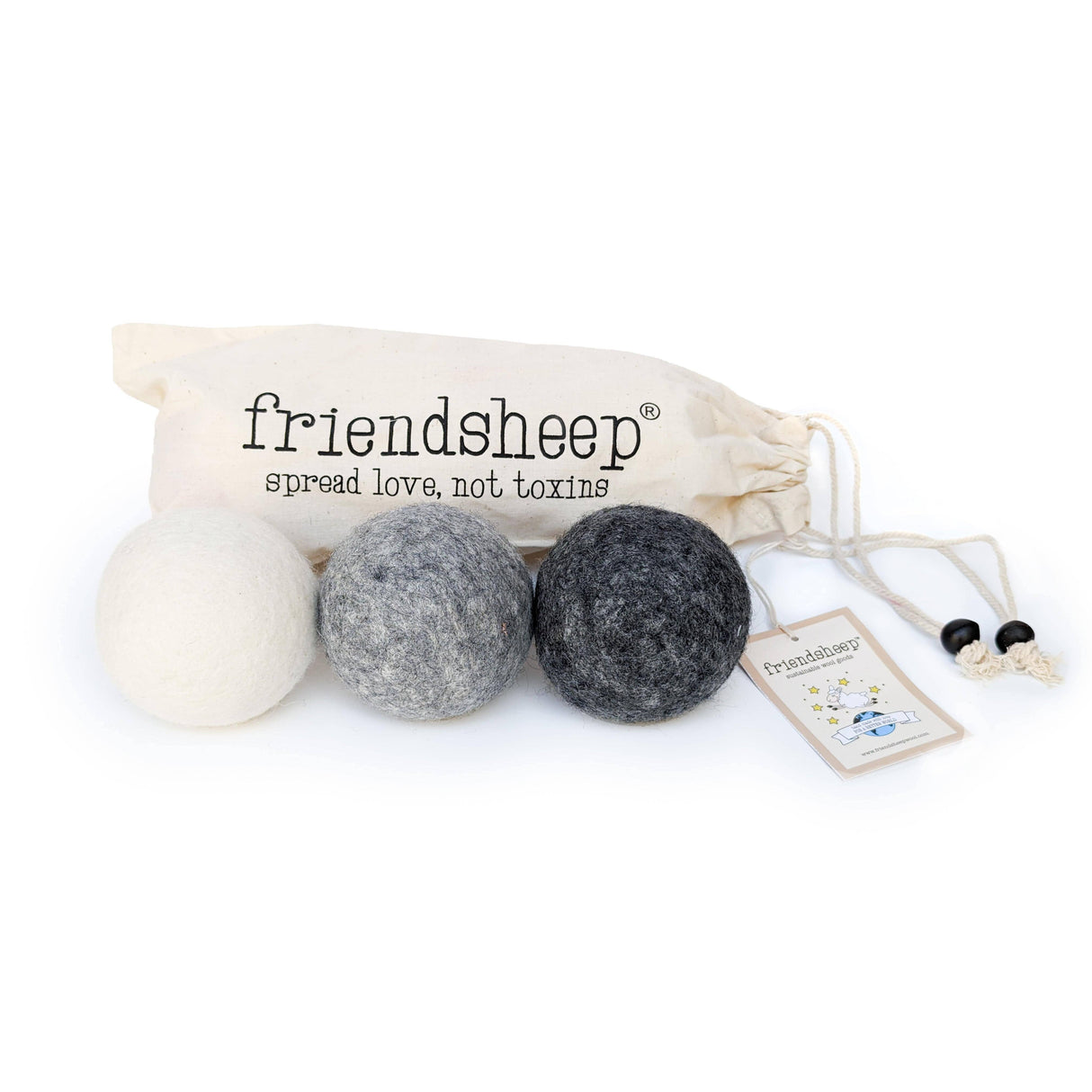 Grey Trio Eco Wool Dryer Balls Set