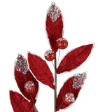 Christmas Spirit Velvet Leaf Stem