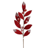 Christmas Spirit Velvet Leaf Stem