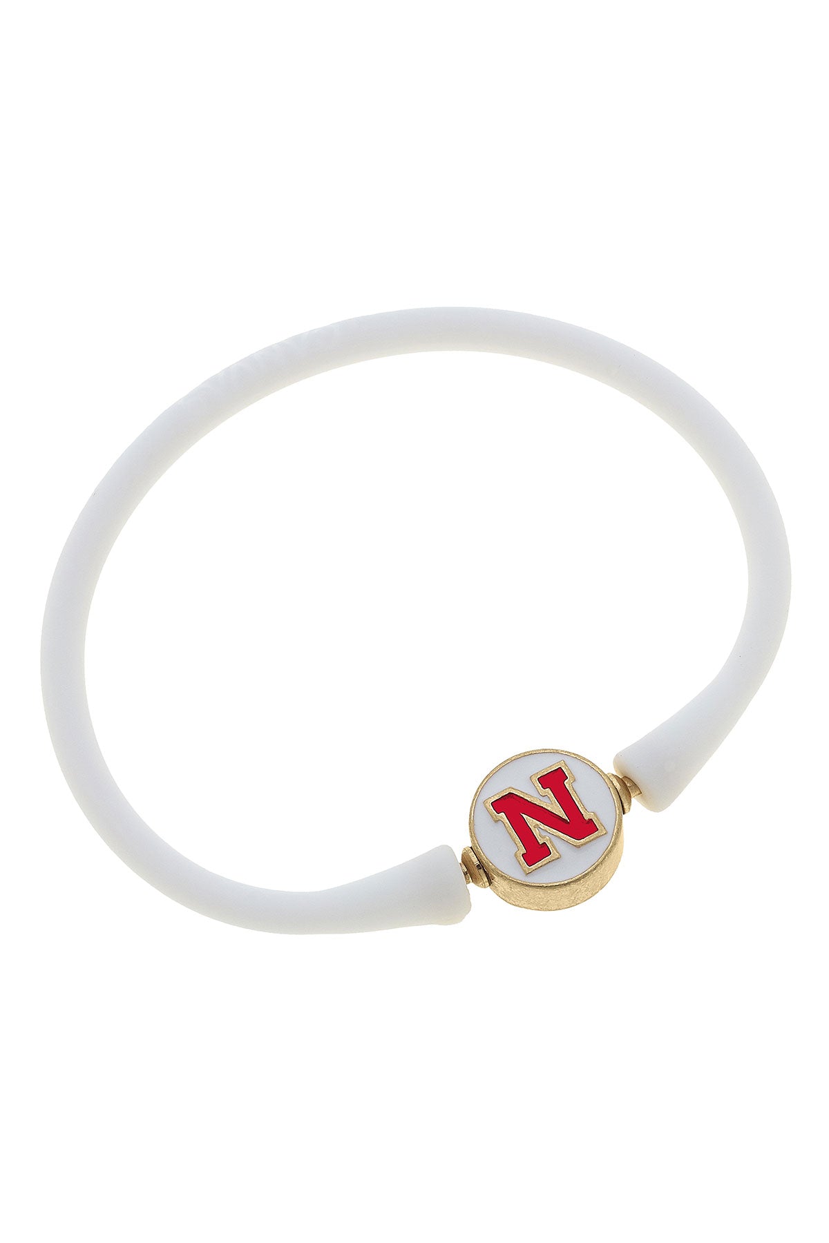 Nebraska Huskers Enamel Silicone Bali Bracelet in White